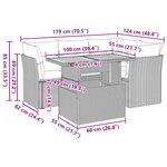 vidaXL Salon de jardin avec coussins 5 Pièces beige résine tressée