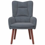 Chaise Relaxante vidaXL Velours Gris Foncé