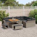 vidaXL Ensemble de canapé de jardin 12 Pièces Gris polyrotin