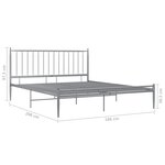 vidaXL Cadre de lit sans matelas gris métal 180x200 cm