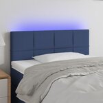 vidaXL Tête de lit à LED Bleu 90x5x78/88 cm Tissu