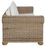 vidaXL Ensemble de canapés 3 Pièces avec coussins Rotin naturel