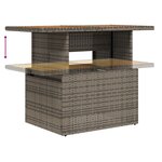 vidaXL Ensemble de repas de jardin de 6 pièces avec coussins gris en rattan poly acacia