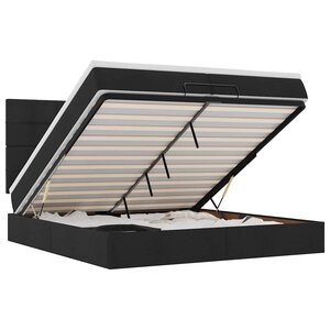 VidaXL Cadre de lit ottoman avec matelas noir 200x200cm tissu