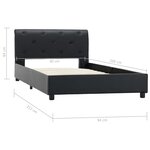 vidaXL Cadre de lit sans matelas noir similicuir 90x200 cm