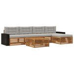 vidaXL Ensemble de canapés d'extérieur 6 pc Naturel et gris clair