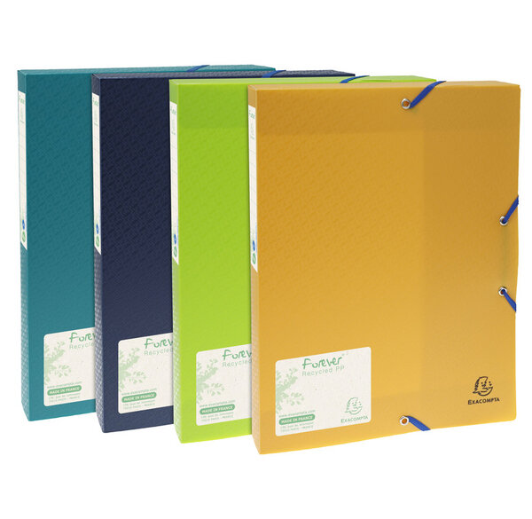 Boite de classement exabox dos 40mm polypropylène 7/10e forever® pp - a4 - couleurs assorties - x 8 - exacompta