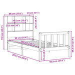 vidaXL Lit bibliothèque sans matelas 90x200 cm bois de pin massif