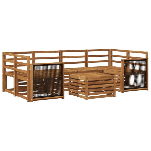vidaXL Ensemble de canapés d'extérieur 7 pc Naturel