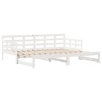 vidaXL Lit de jour avec gigogne et tiroirs sans matelas blanc 80x200cm
