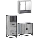 vidaXL Ensemble de meubles de salle de bain 3 Pièces Sonoma gris