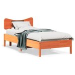 vidaXL Cadre de lit sans matelas cire marron 90x190 cm bois pin massif