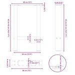 vidaXL Pieds de table basse Blanc 2 pièces 38 x (42-43) cm Acier
