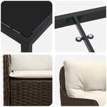 vidaXL Set de salle à manger de jardin 5 pièces avec coussins en poly rotin marron