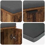 vidaXL Banc d'entrée avec coussin Bois ancien 100 x 38 x 46 cm
