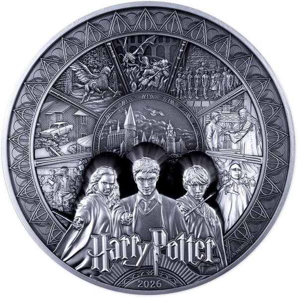 Monnaie GOLDEN TRIO Harry Potter 1 Kg Kilo Argent 20 $ Samoa 2026 (PRÉCOMMANDE)