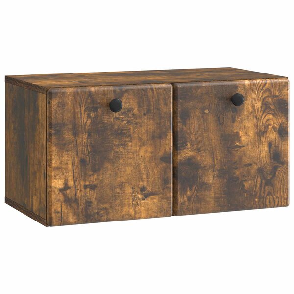 vidaXL Meuble TV mural 59 5 x 31 x 30 cm Chêne fumé Bois d'ingénierie
