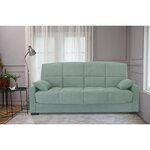 Clic clac 3 places MEGAN 14 - Soro vert amande - Avec accoudoirs - Couchage 130 x 190 cm - 223 x 96 x 103 cm