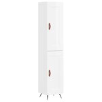 vidaXL Buffet haut Blanc brillant 34 5x34x180 cm Bois d'ingénierie