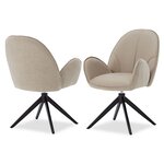 Lot 4 chaises oeuf modernes cuir bouclé beige
