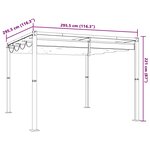 vidaXL Tonnelle de jardin avec toit rétractable anthracite 3x3 m acier