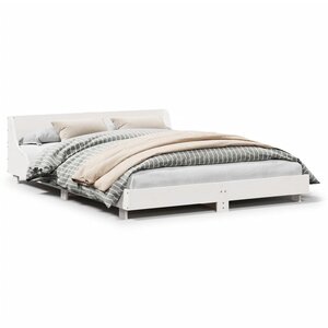 vidaXL Cadre de lit sans matelas blanc 140x200 cm bois de pin massif