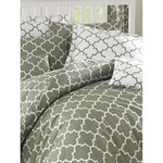 Parure de lit - housse de couette 220 x 240 + 2 taies d'oreiller 60 x 60 coton renforcé - Gris
