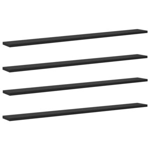 vidaXL Étagère à livres 4 Pièces Noir 100 x 10 x 1 5 cm Bois d'ingénierie