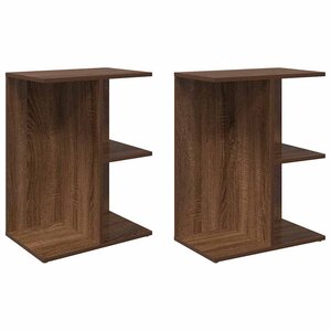 vidaXL Tables de chevet 2 Pièces chêne marron bois d'ingénierie