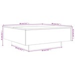 vidaXL Table basse avec lumières LED noir 80x80x31 cm