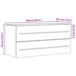 vidaXL Armoire d'évier Gris béton 100x38 5x48 cm Aggloméré