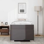 vidaXL Cadre de lit avec matelas Gris 80 x 200 cm tissu