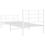 vidaXL Cadre de lit métal avec tête de lit/pied de lit blanc 90x200 cm