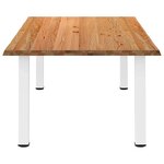 vidaXL Table à manger marron clair bois de chêne massif rectangulaire