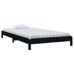 vidaXL Lit empilable sans matelas noir 90x200 cm bois de pin massif