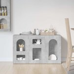 vidaXL Buffet Gris béton 100 x 35 x 59 cm Bois d'ingénierie