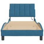 vidaXL Cadre de lit avec lumières LED bleu 90x190 cm velours