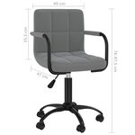vidaXL Chaise pivotante de salle à manger Gris foncé Velours