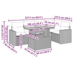 vidaXL Salon de jardin 6 Pièces avec coussins gris résine tressée