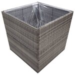 vidaXL Jardinière Gris 80x80x80 cm Résine tressée