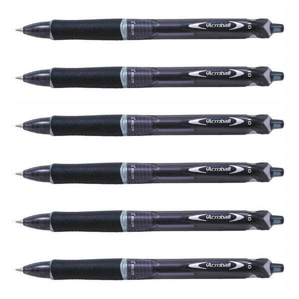 Stylo Bille ACROBALL Begreen pointe fine Noir x 6 PILOT