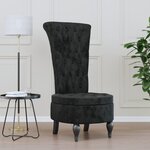 vidaXL Chaise à dossier haut noir velours conception de bouton