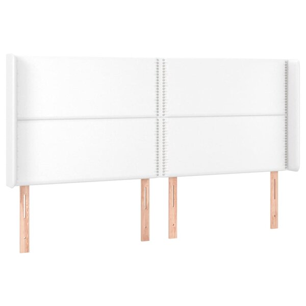 vidaXL Tête de lit avec oreilles Blanc 203x16x118/128 cm Similicuir