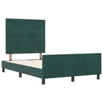 vidaXL Lit à ressorts avec tête de lit Vert foncé 120 x 200 cm Velours