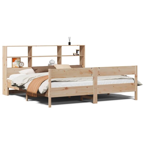 vidaXL Lit bibliothèque sans matelas 180x200 cm bois massif de pin