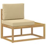 vidaXL Ensemble de canapés d'extérieur 3 Pièces Blanc et Beige Polyester