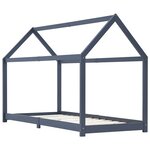 vidaXL Cadre de lit d'enfant Gris  Bois de pin massif 90 x 200 cm