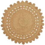 vidaXL Tapis Marron Ø 240 cm Jute