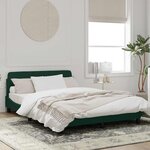 vidaXL Cadre de lit Dover vert foncé 140x190 cm velours