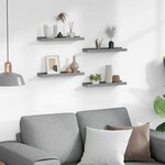 vidaXL Étagères murales 4 Pièces Gris 40x9x3 cm